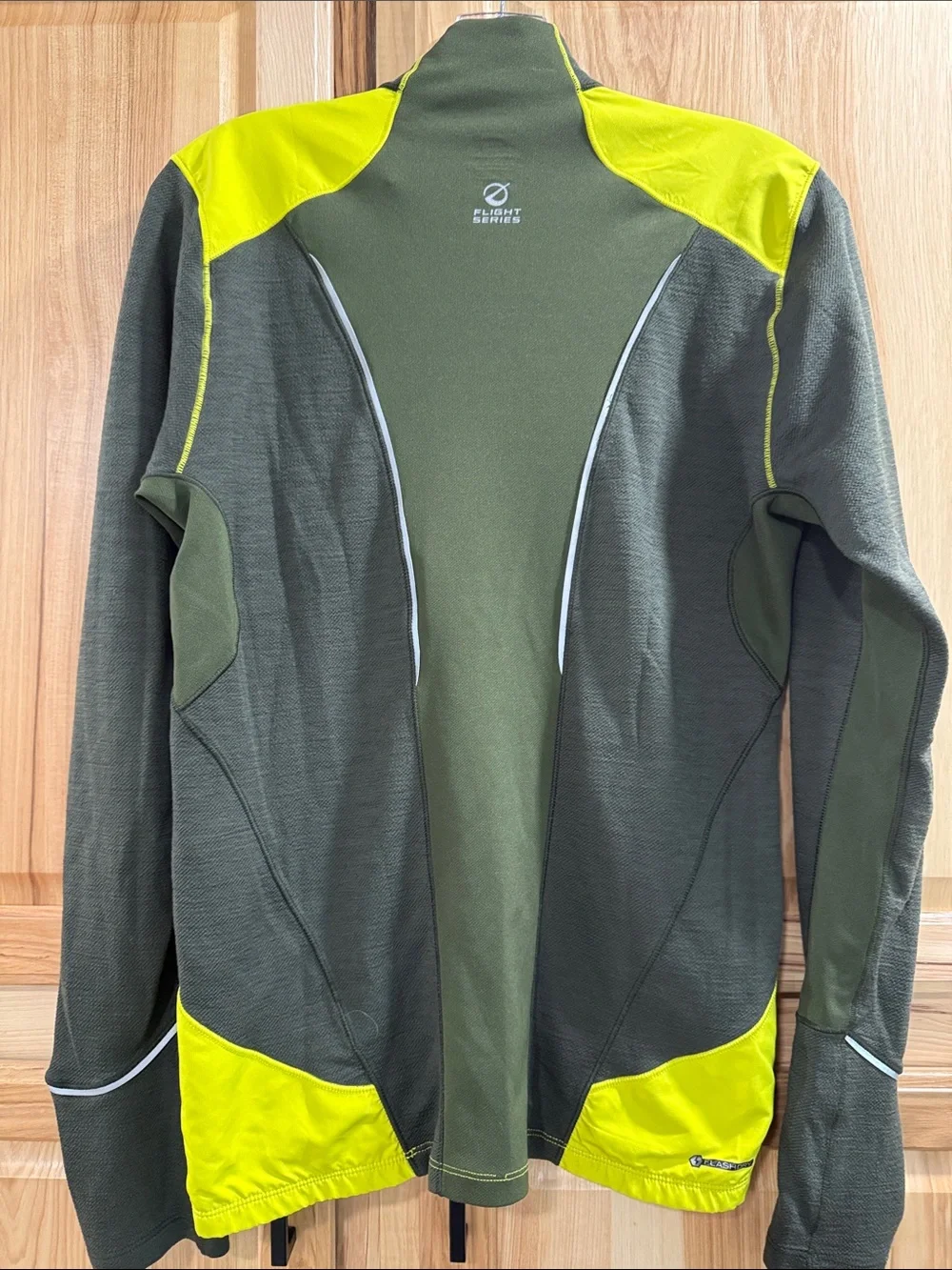 The North Face Men’s Flight Series Neon Yellow & Olive Half-Zip Pullover Size S